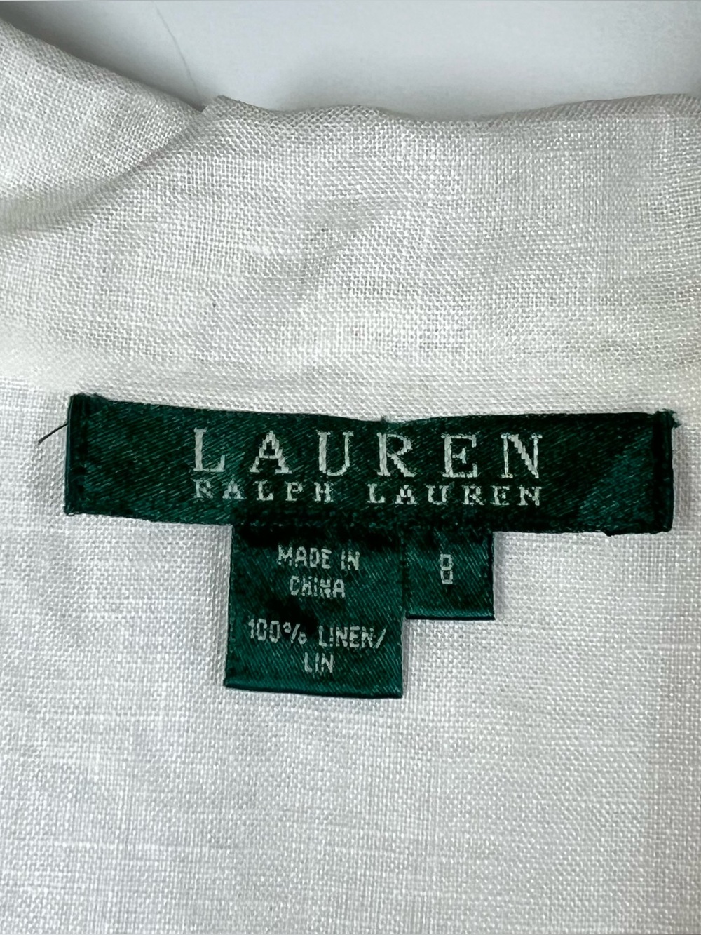 Lauren Ralph Lauren Linen Vintage Blouse Lace Pintuck Victorian Romantic Sz 8 - Picture 8 of 11